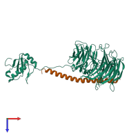 PDB entry 5k1h coloured by chain, top view.