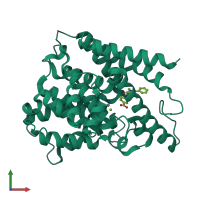 Monomeric assembly 5 of PDB entry 5k1i coloured by chemically distinct molecules, front view.