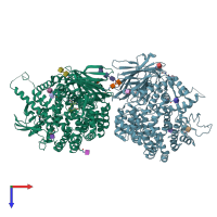 PDB entry 5k1v coloured by chain, top view.