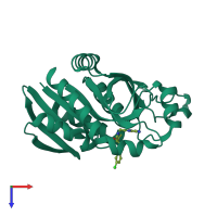 PDB entry 5k1z coloured by chain, top view.