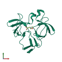 Homo dimeric assembly 1 of PDB entry 5k26 coloured by chemically distinct molecules, front view.