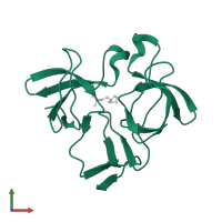 Mitogen-activated protein kinase kinase kinase 11 in PDB entry 5k26, assembly 1, front view.