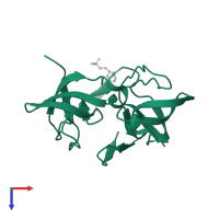 Mitogen-activated protein kinase kinase kinase 11 in PDB entry 5k26, assembly 1, top view.