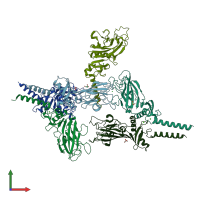 PDB entry 5k31 coloured by chain, front view.
