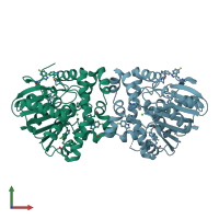 PDB entry 5k3c coloured by chain, front view.