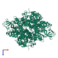 Acyl-coenzyme A oxidase acox-1.1 in PDB entry 5k3i, assembly 1, top view.