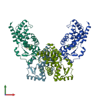 PDB 5k3l coloured by chain and viewed from the front.