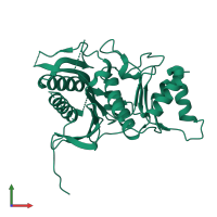 PDB entry 5k54 coloured by chain, front view.