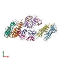 PDB entry 5k59 coloured by chain, front view.