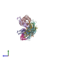 PDB entry 5k59 coloured by chain, side view.