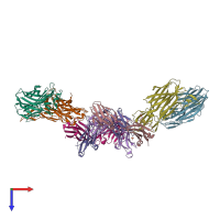 PDB entry 5k59 coloured by chain, top view.