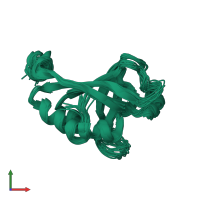 PDB entry 5k5f coloured by chain, ensemble of 20 models, front view.