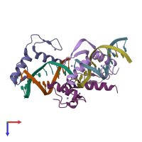 PDB entry 5k5l coloured by chain, top view.