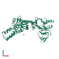 PDB entry 5k6b coloured by chain, front view.