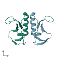 PDB entry 5k6d coloured by chain, front view.