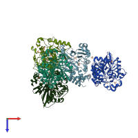 PDB entry 5k71 coloured by chain, top view.