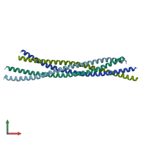 PDB entry 5k7b coloured by chain, front view.