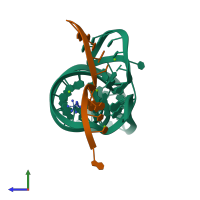 PDB entry 5k7d coloured by chain, side view.