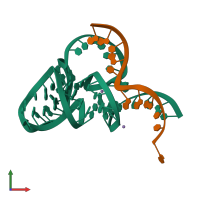 PDB entry 5k7e coloured by chain, front view.