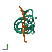 PDB entry 5k7e coloured by chain, side view.