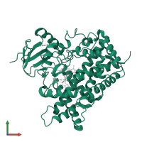 Cytochrome P450 2C9 in PDB entry 5k7k, assembly 1, front view.