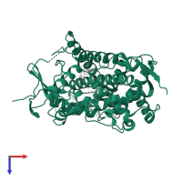 Cytochrome P450 2C9 in PDB entry 5k7k, assembly 1, top view.