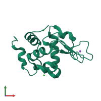 PDB entry 5k7o coloured by chain, front view.