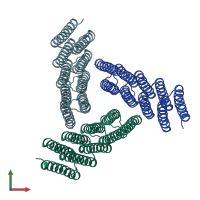PDB entry 5k7v coloured by chain, front view.