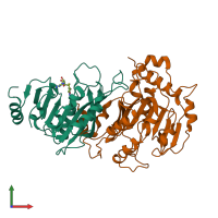 PDB entry 5k7w coloured by chain, front view.