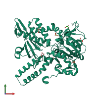 PDB entry 5k7y coloured by chain, front view.