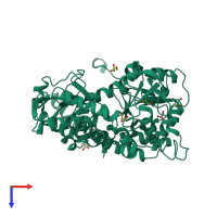 PDB entry 5k7y coloured by chain, top view.