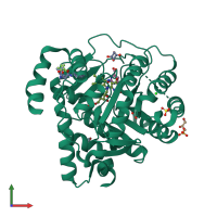 PDB entry 5k9c coloured by chain, front view.