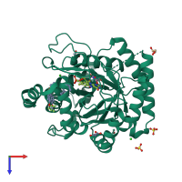 PDB entry 5k9c coloured by chain, top view.
