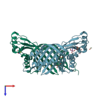 PDB entry 5k9g coloured by chain, top view.