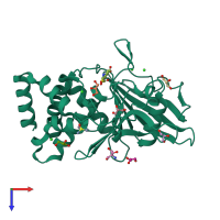 PDB entry 5ka1 coloured by chain, top view.