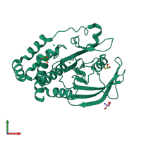 PDB entry 5ka2 coloured by chain, front view.