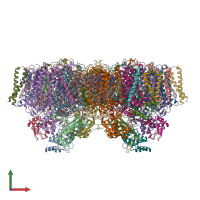 PDB entry 5kaf coloured by chain, front view.
