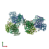 PDB entry 5kaj coloured by chain, front view.
