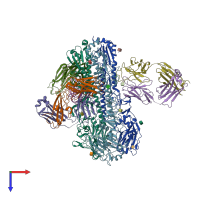 PDB entry 5kaq coloured by chain, top view.