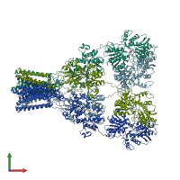 PDB entry 5kbu coloured by chain, front view.