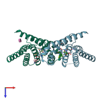 PDB entry 5kc4 coloured by chain, top view.