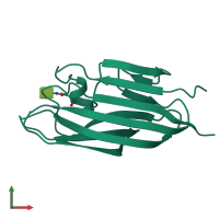PDB entry 5kc5 coloured by chain, front view.