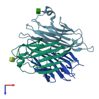 PDB entry 5kc6 coloured by chain, top view.