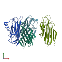 PDB entry 5kc7 coloured by chain, front view.