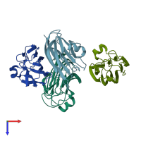 PDB entry 5kc7 coloured by chain, top view.