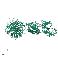 PDB entry 5kca coloured by chain, top view.