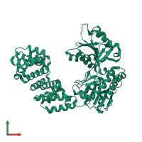 PDB entry 5kcn coloured by chain, front view.