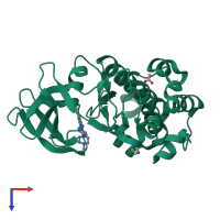 PDB entry 5kcx coloured by chain, top view.