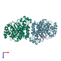 PDB entry 5kd6 coloured by chain, top view.