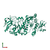 PDB entry 5kd8 coloured by chain, front view.